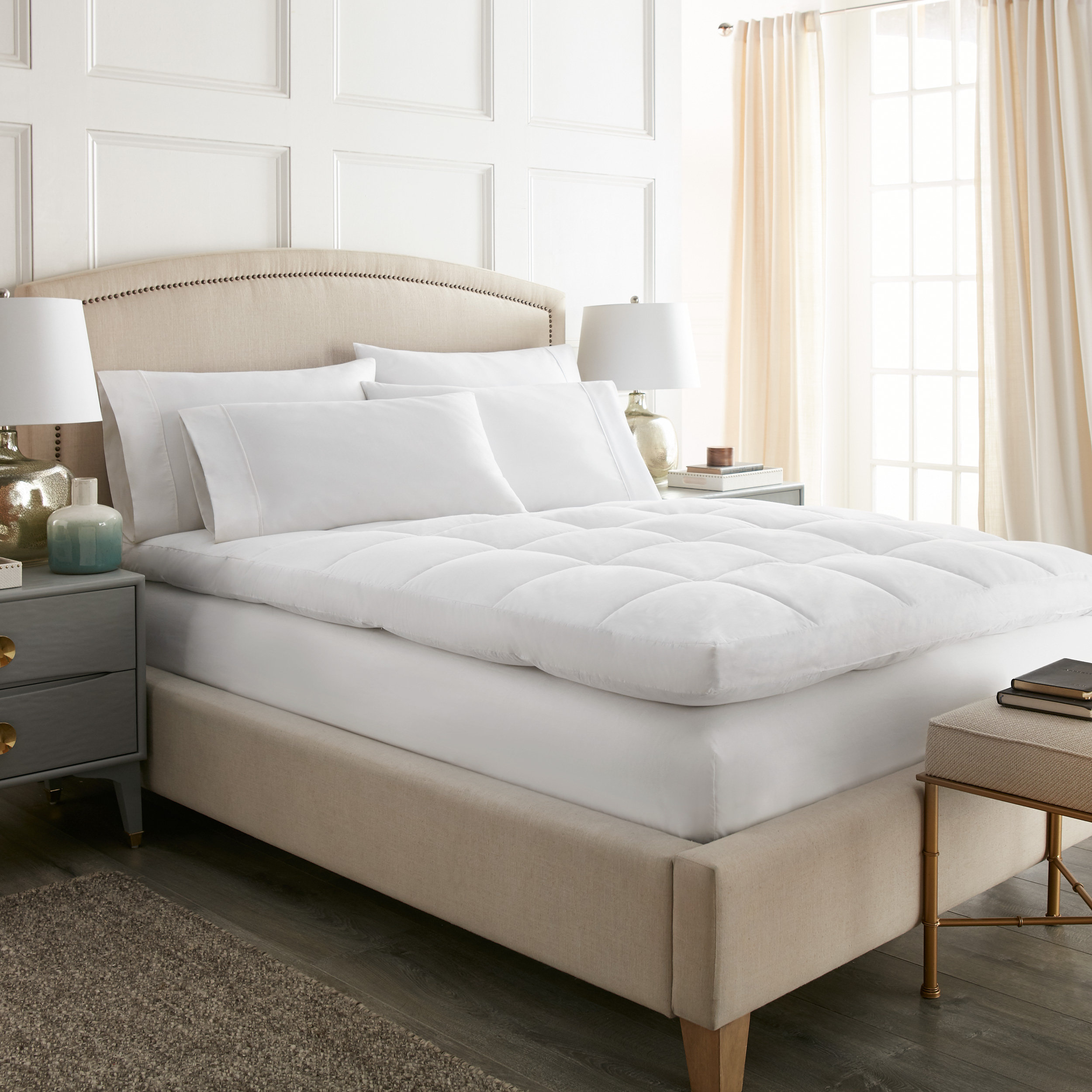 Downlite Ultra Plush Pillow 3" Feathers Mattress Topper &amp; Reviews | Wayfair